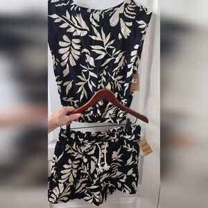 Mexx Black and Cream Women Shorts With Shirt